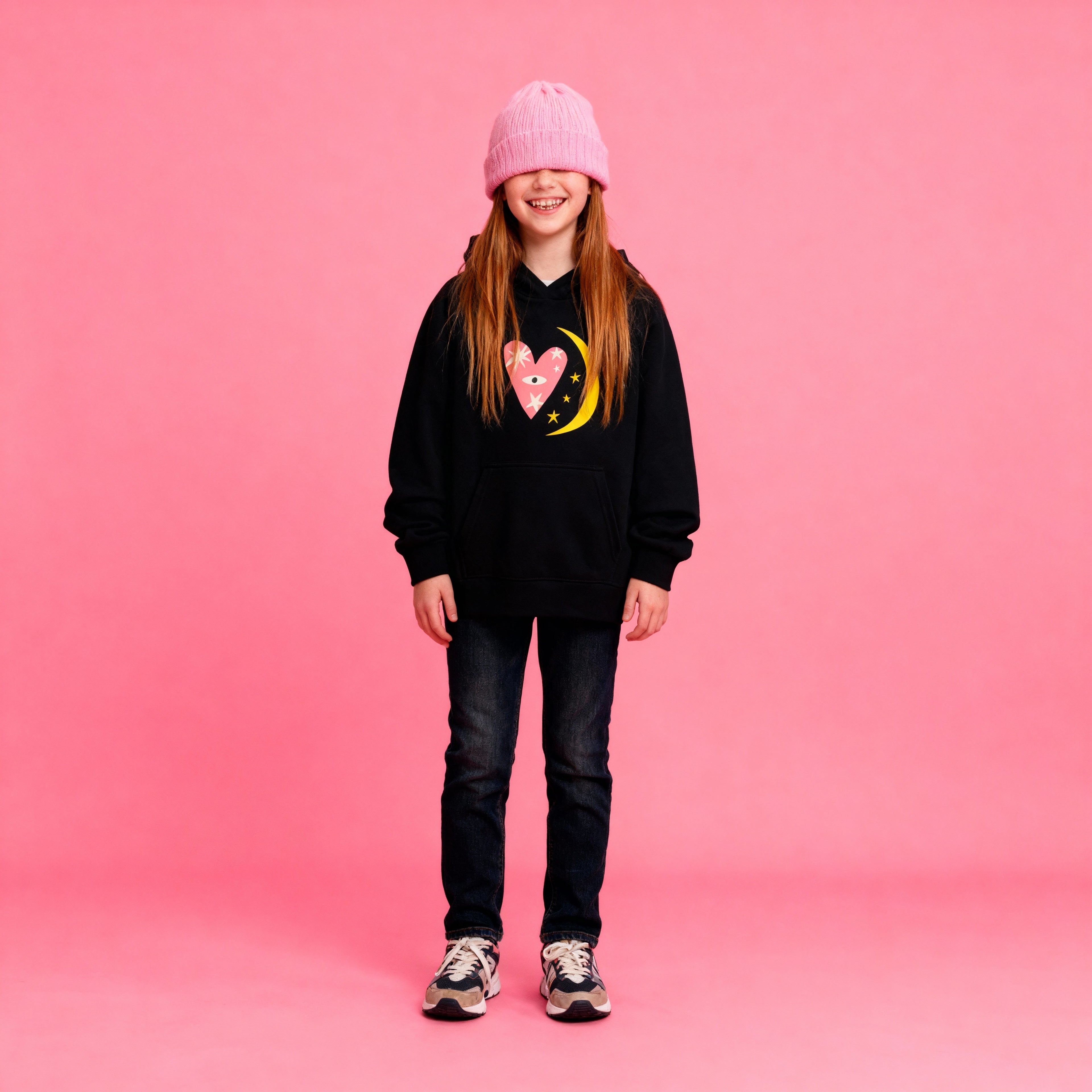 Sudadera con capucha Luna y Corazón BüBe