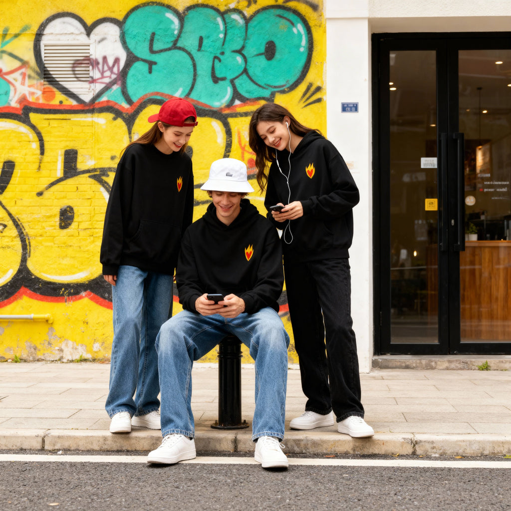 Sudadera Oversize Llama Minimal - Bordado BüBe