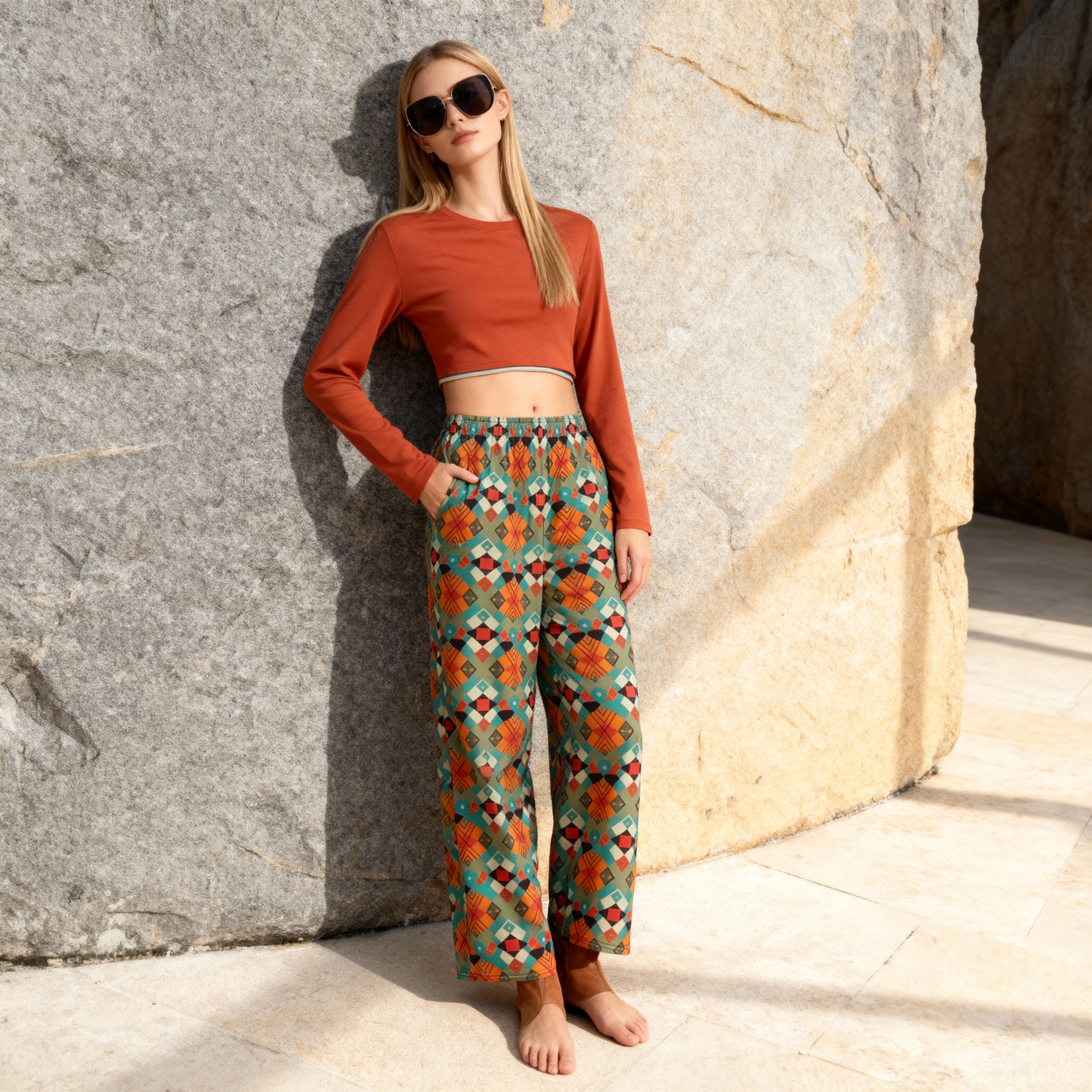 Pantalón ancho all over unisex