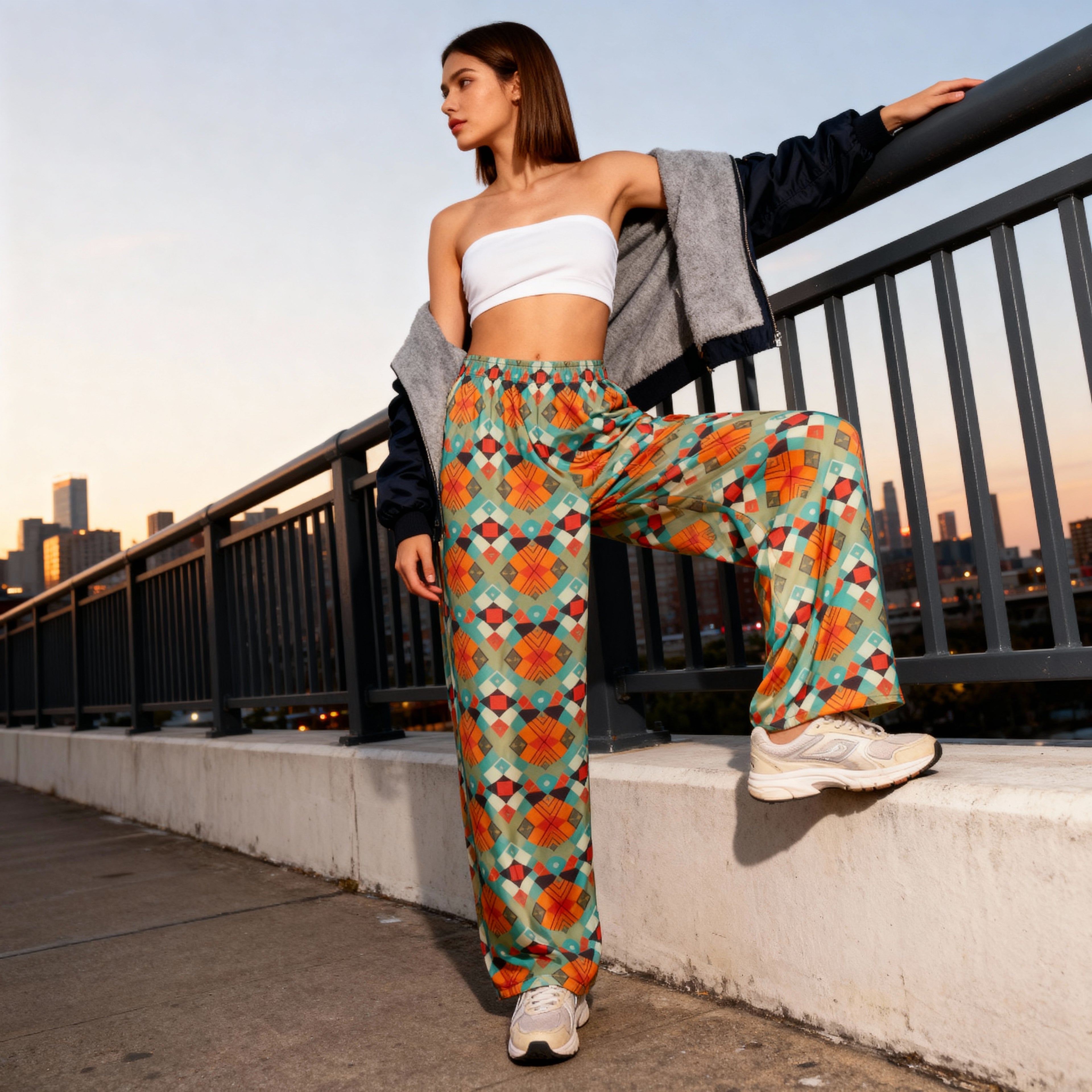 Pantalón ancho all over unisex