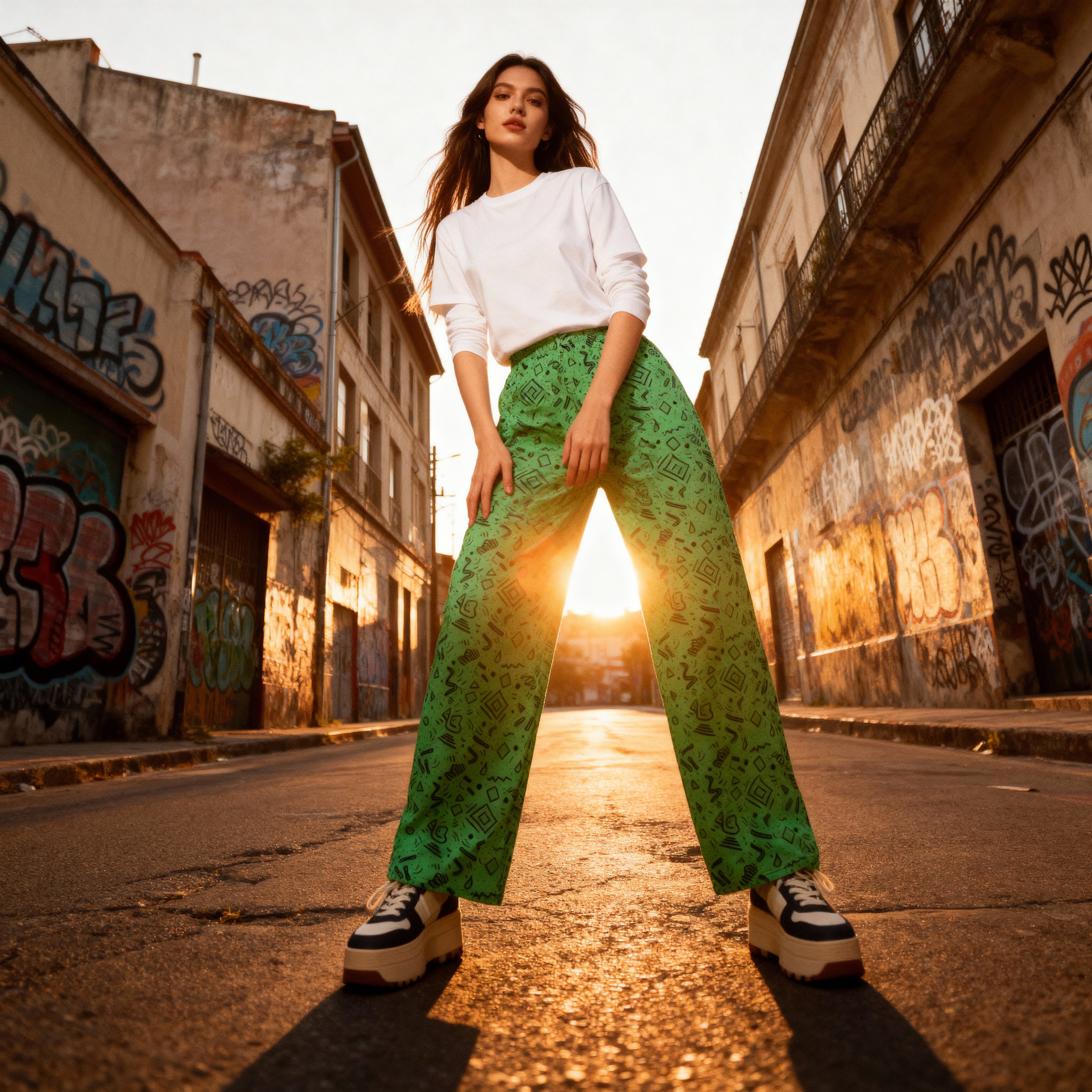 Nébula Lima – Pantalón de pierna ancha